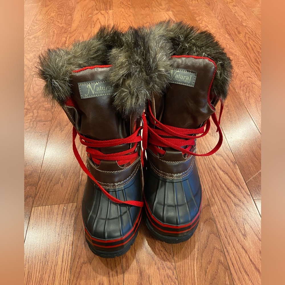 Natural Reflections Lumber Jill Insulated Pac Boots for Women sz 6 red plaid